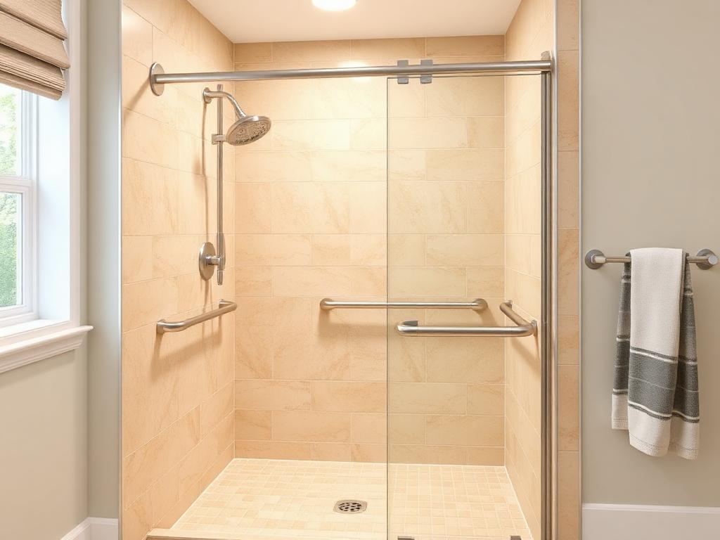Accessible low-entry tiled shower